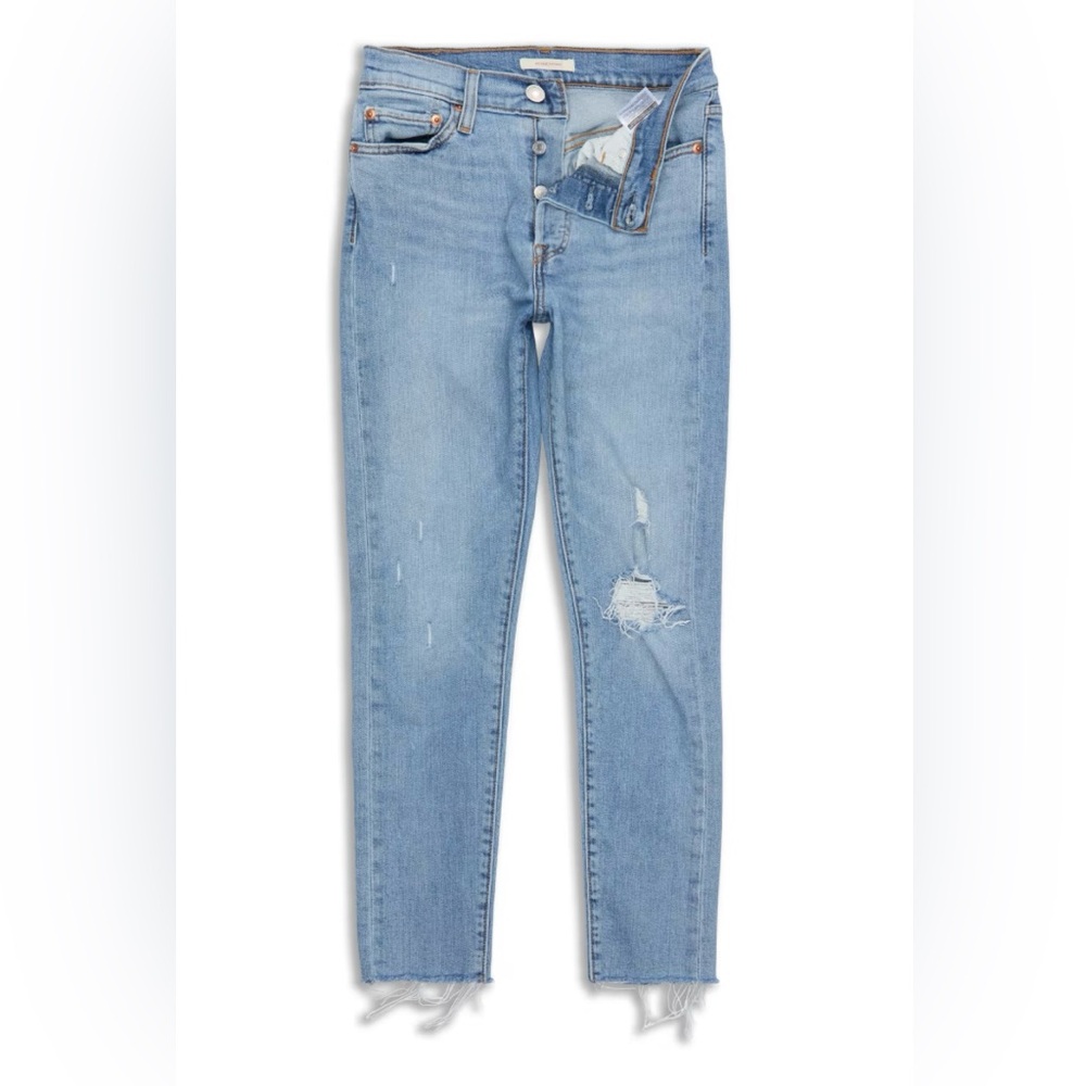 Levi’s Wedgie Fit Skinny Light Blue Distressed Women's Jeans